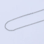 15.5'' Ready to Use Silver/White Gold Cable Link Necklace
