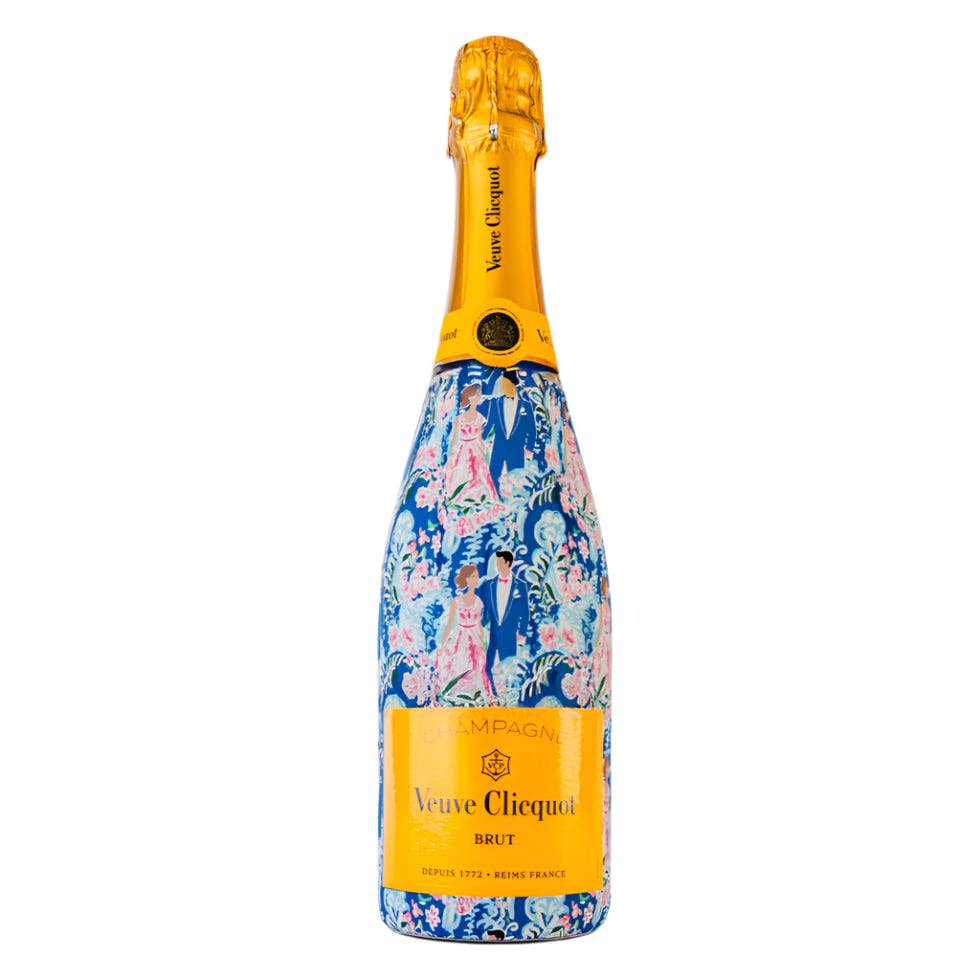 Bottle Wrap Preppy Bride and Groom - Champagne Collection