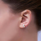 24K Gold Filled Clear CZ Baguette Teardrop Stud Earrings