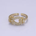 Buckle Ring in 14k Gold Filled Micro Pave Midi Ring