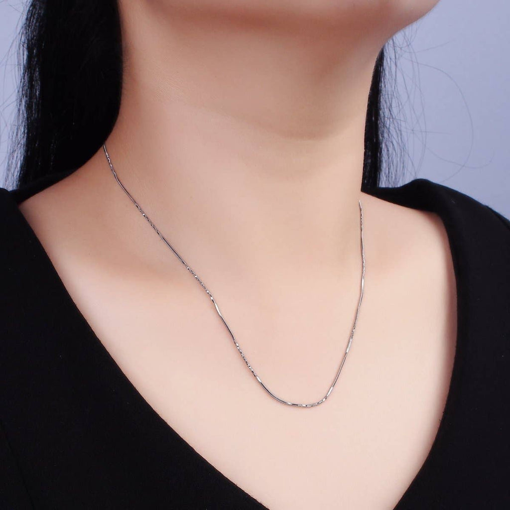 18.5'' Ready to Use Stainless Steel Cocoon Necklace Chain, Layer Snake Twisted Chain Necklace