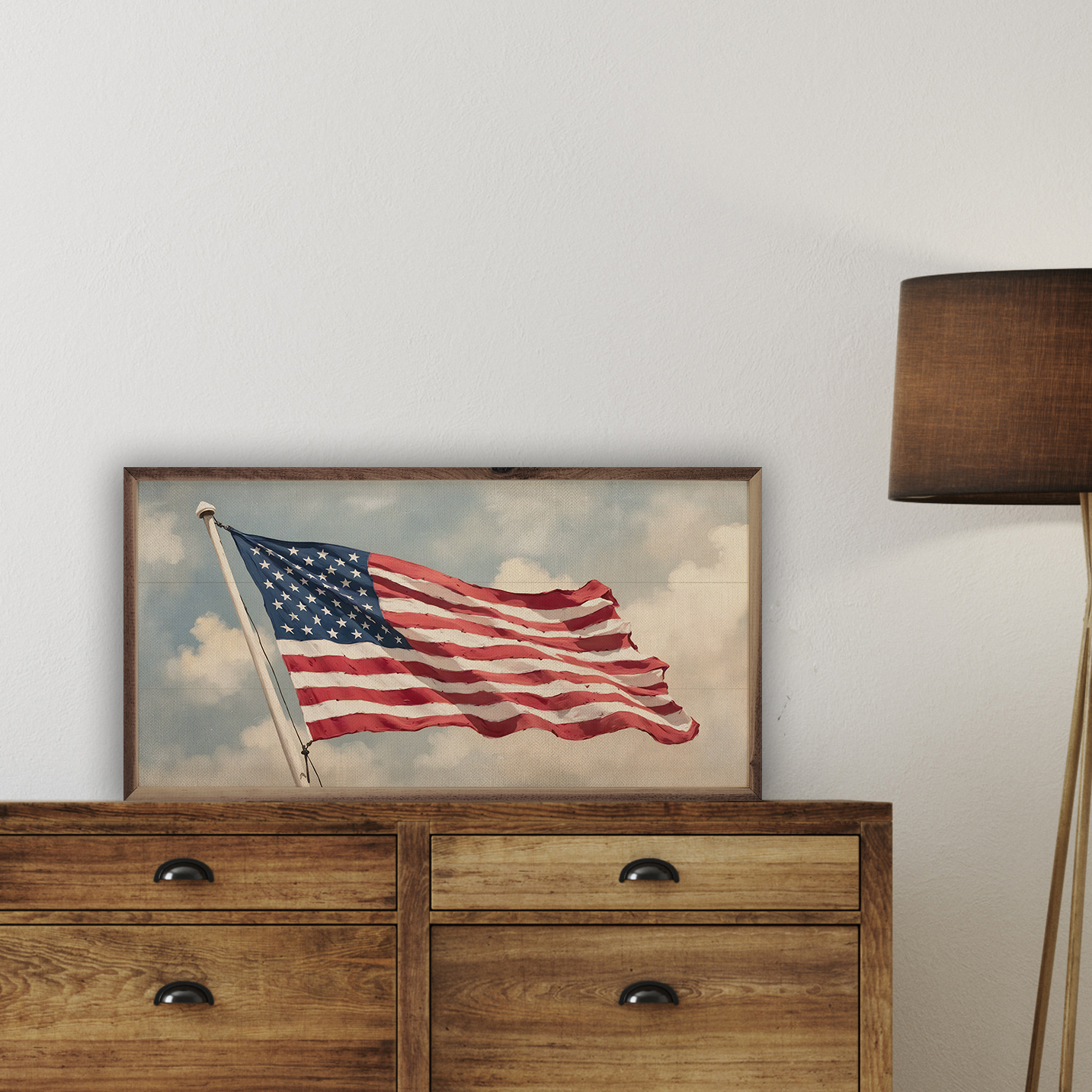 Flag Waving In Sky: 24x12