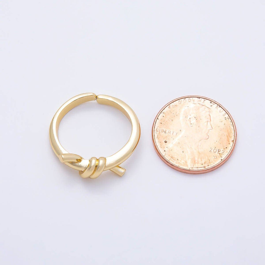 16K Gold Filled Minimalist Twisted Tied Knot Bow Ring