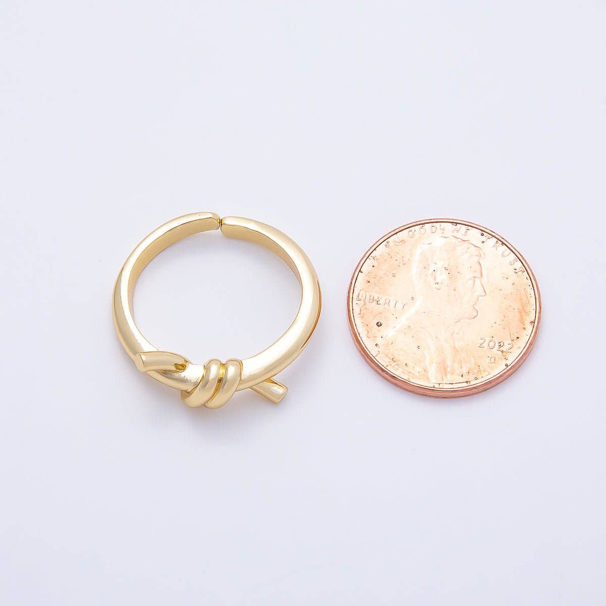 16K Gold Filled Minimalist Twisted Tied Knot Bow Ring