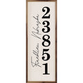 Personalized Zip City State Vertical White: 4 x 12 x 1.5