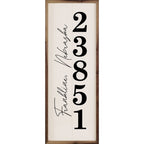Personalized Zip City State Vertical White: 4 x 12 x 1.5