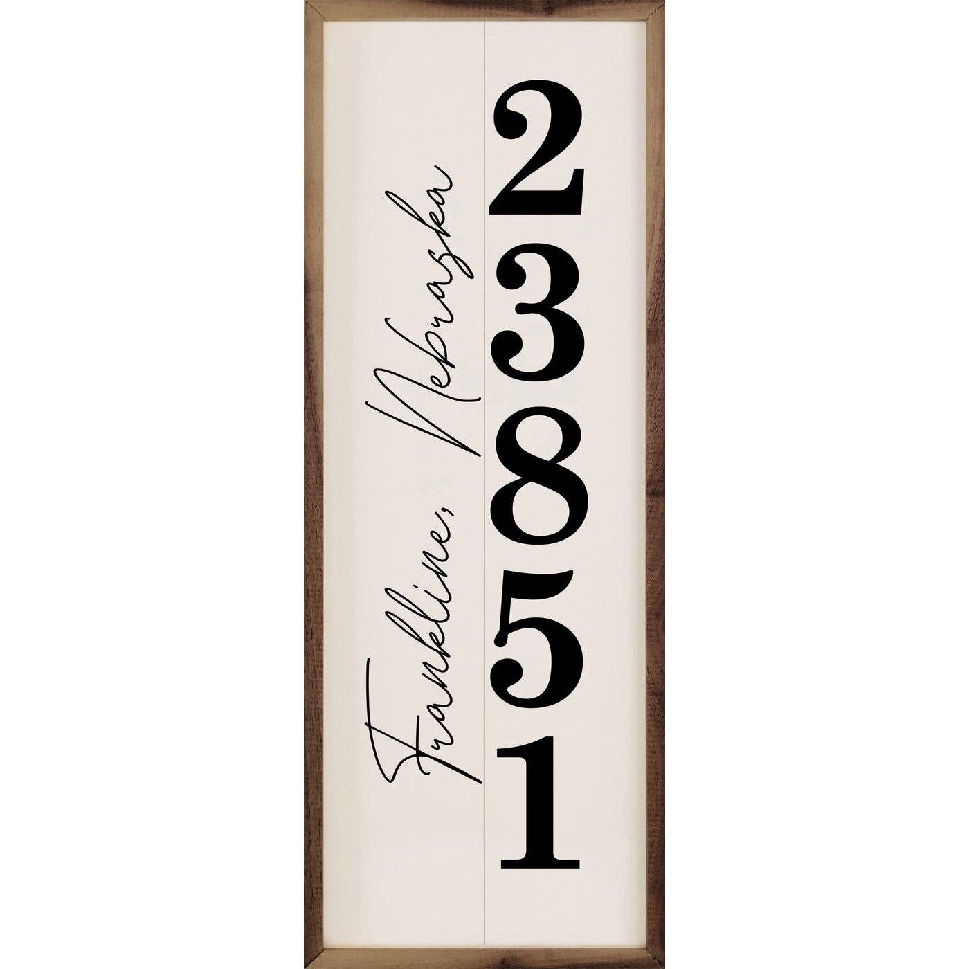 Personalized Zip City State Vertical White: 4 x 12 x 1.5