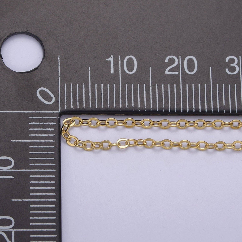 15.5" Gold Filled Dainty 1.3 mm Cable Chain Necklace: Silver