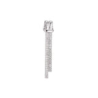 24K Gold Filled Knot Micro Paved CZ Linear Charm in Silver