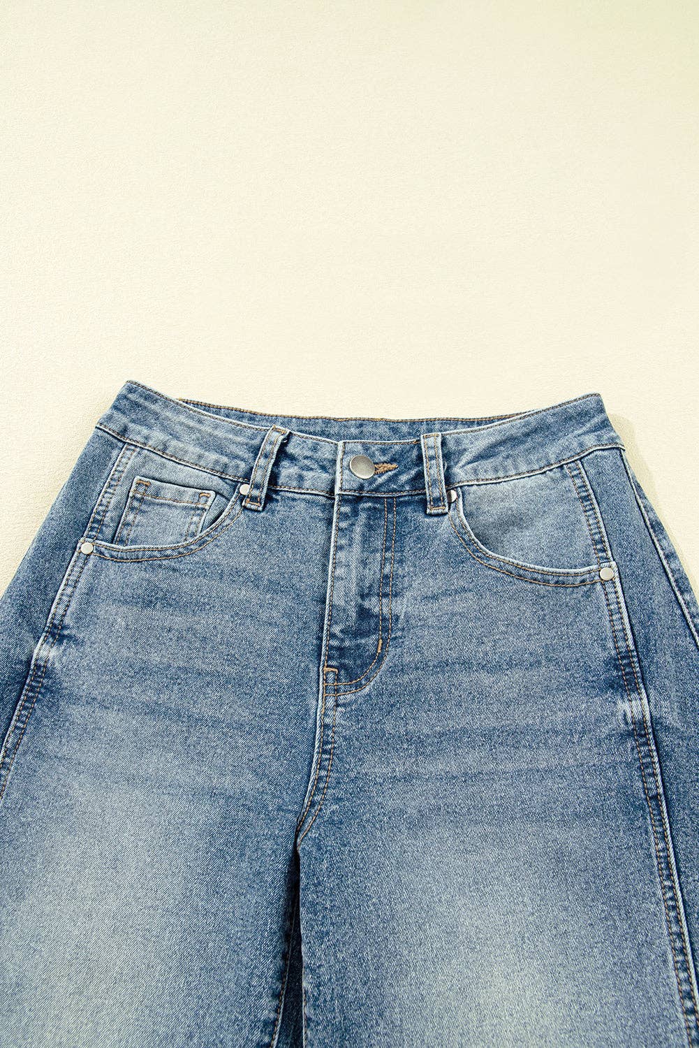 Denim Vintage Washed Seam Shift Jeans: Dusk Blue