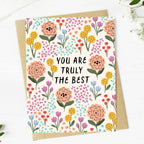 "You are truly the best" Colorful Flower Thank You Card