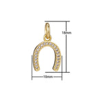 18K Gold Filled Micro Paved Lucky Horseshoe Charm in Gold
