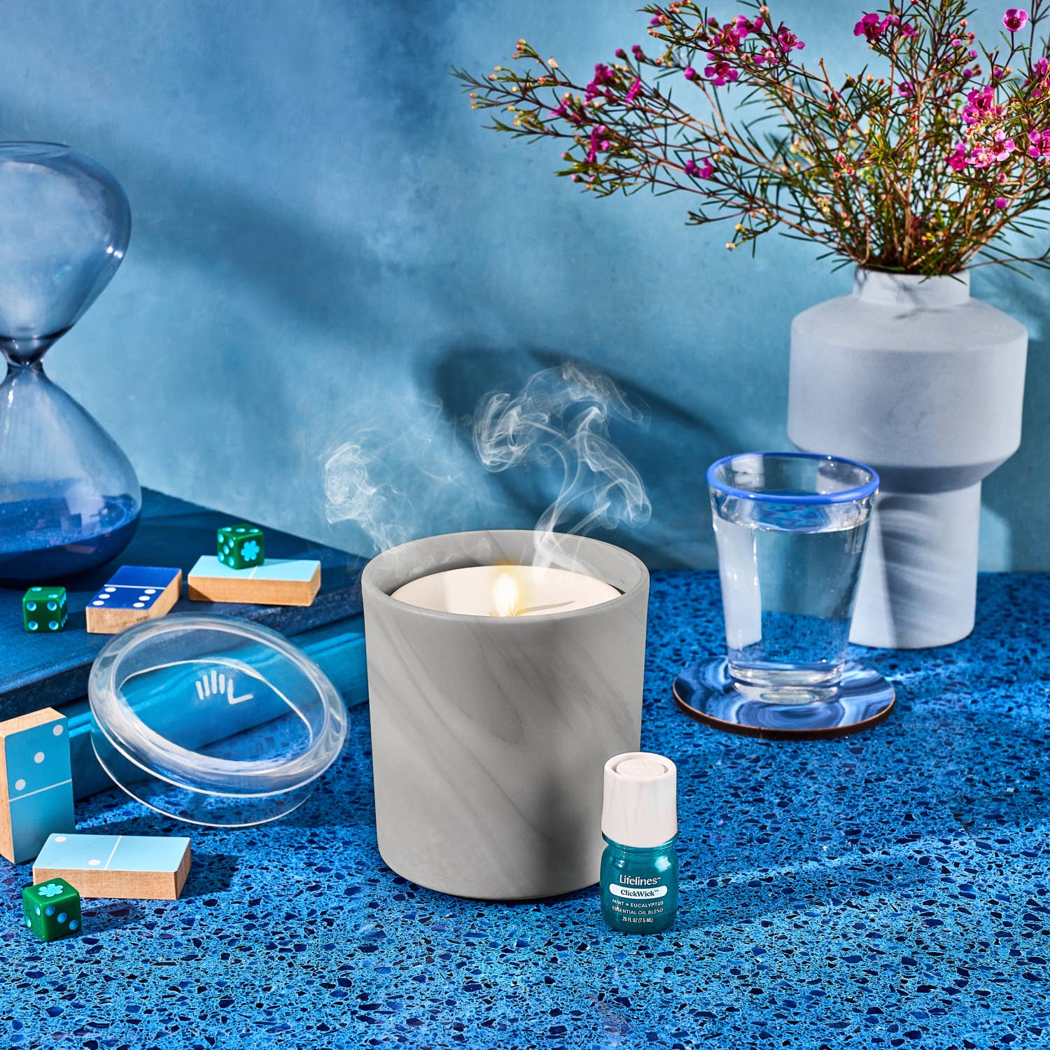 Flameless Candle Diffuser -  Marble