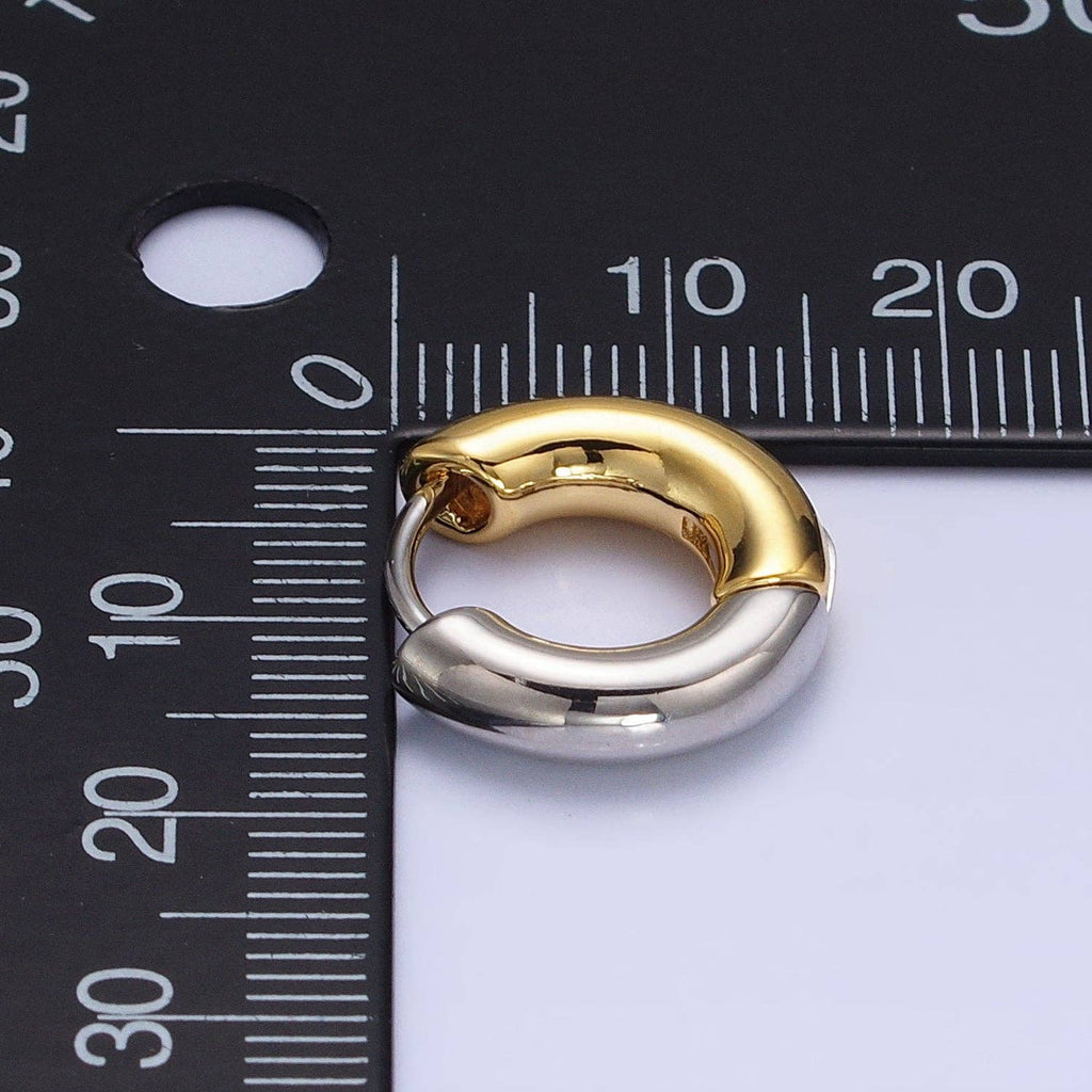 Mixed Metal 20mm Gold & Silver Two Tone Statement Huggie