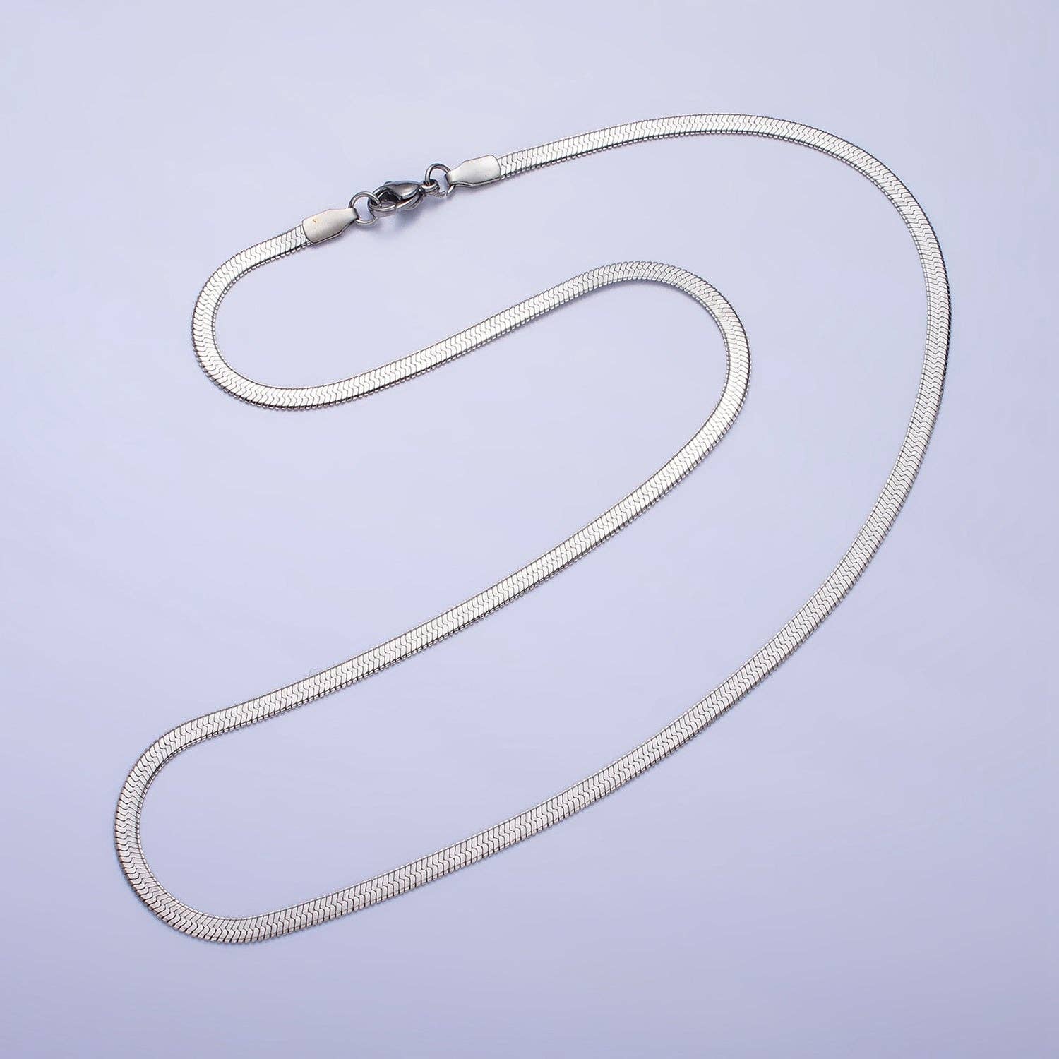 Dainty 2.5mm Gold Herringbone Snake Chain Necklace
