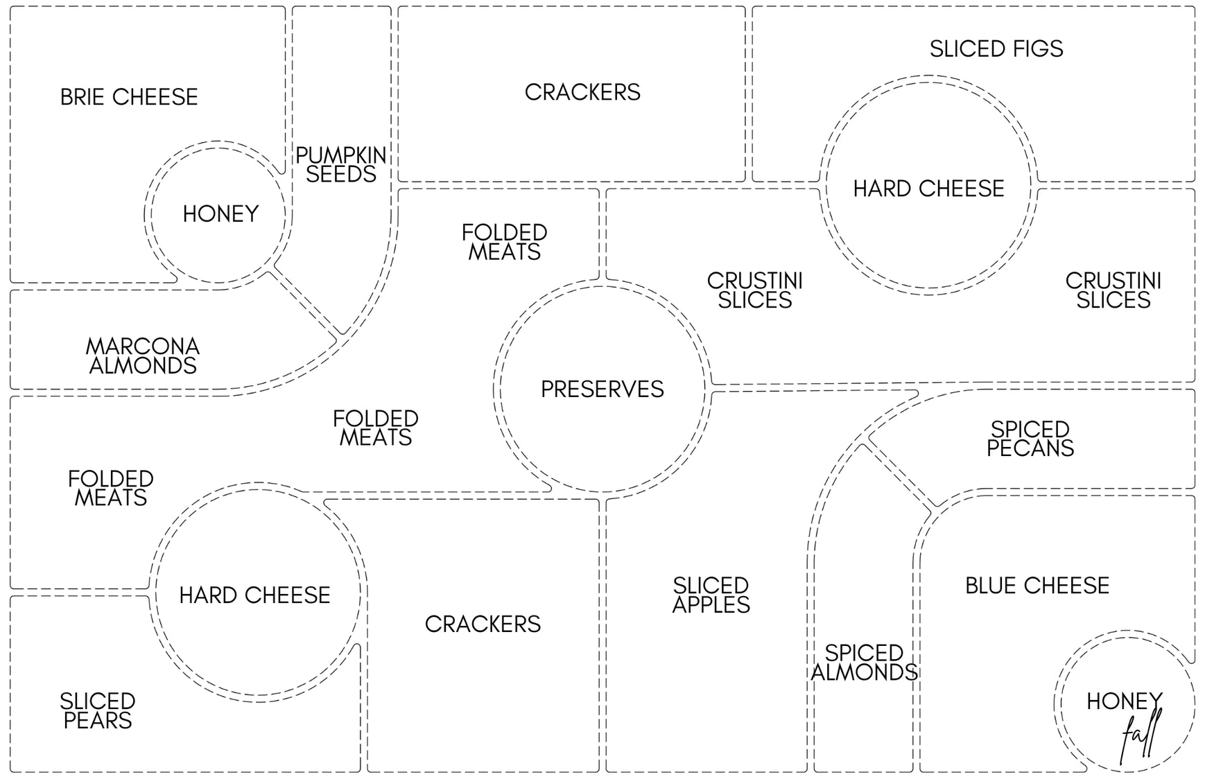 Interchangeable Tray Inserts - Charcuterie Map Insert Set of 10