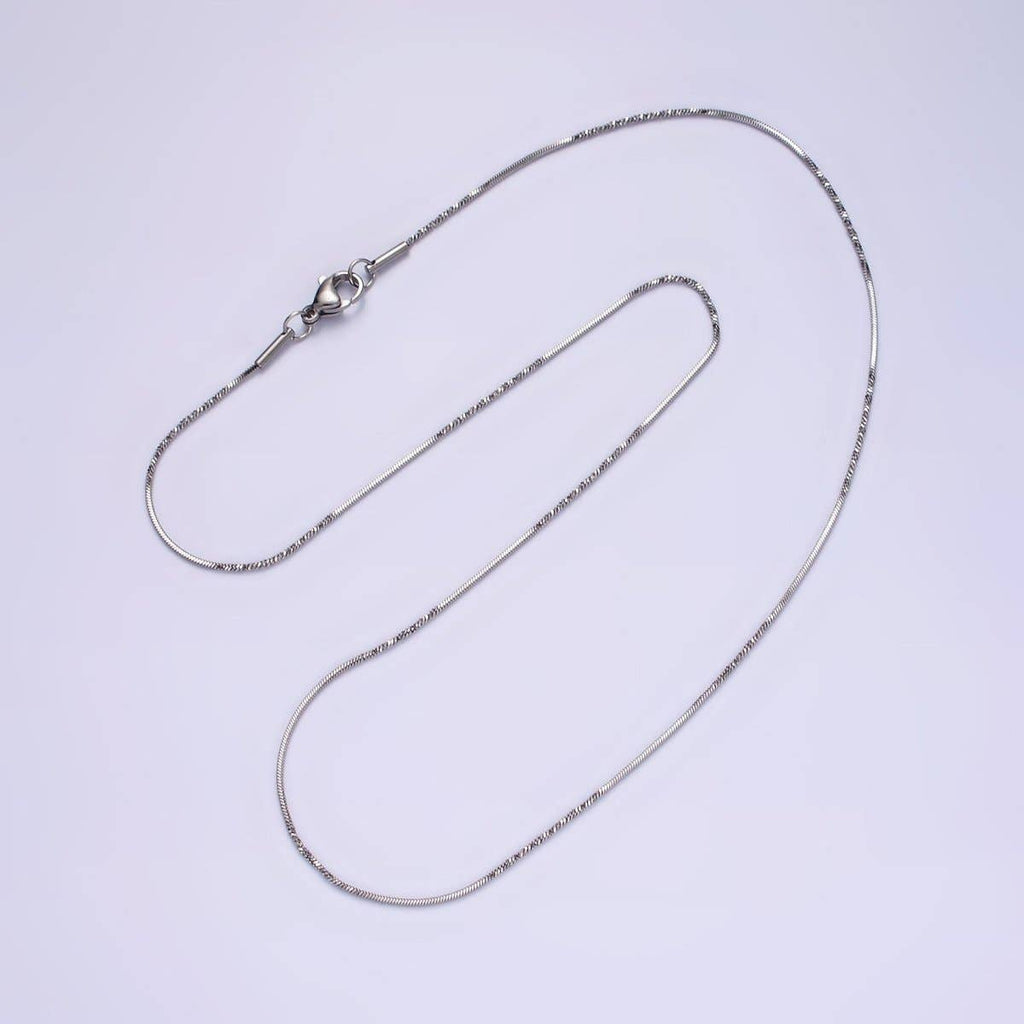 18.5'' Ready to Use Stainless Steel Cocoon Necklace Chain, Layer Snake Twisted Chain Necklace