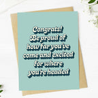 "Be proud of how far you've come" Graduation Text Card