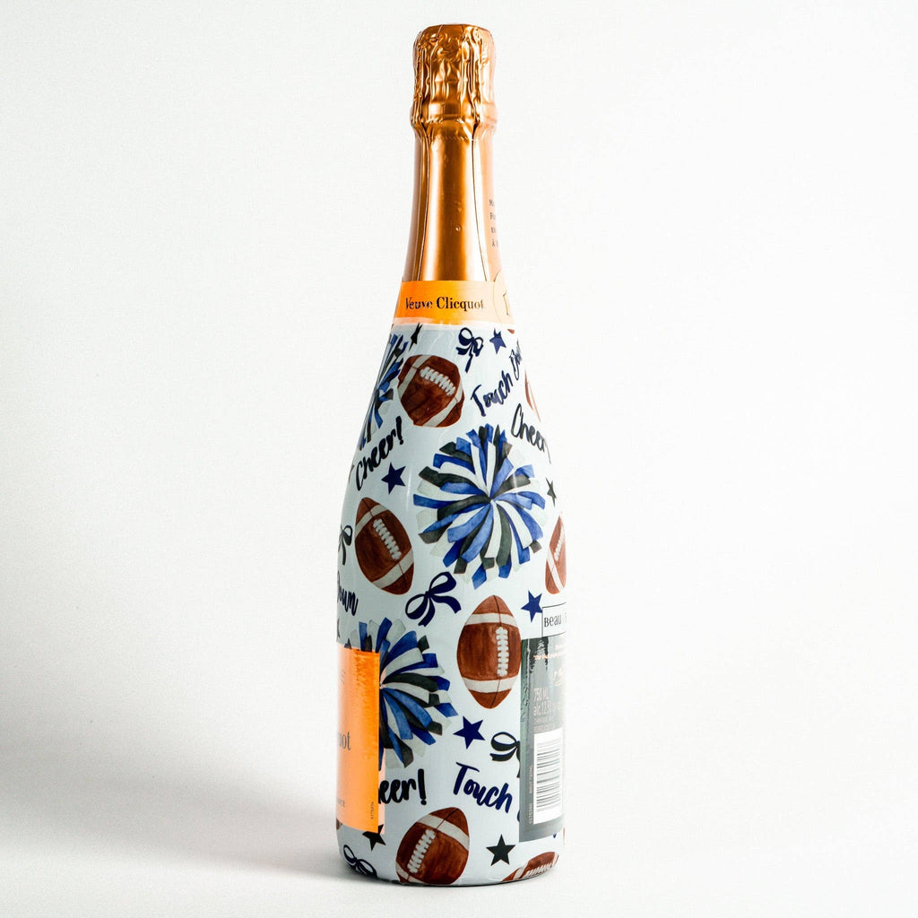 Bottle Wrap Royal Blue and White Game Day - Champagne Collection