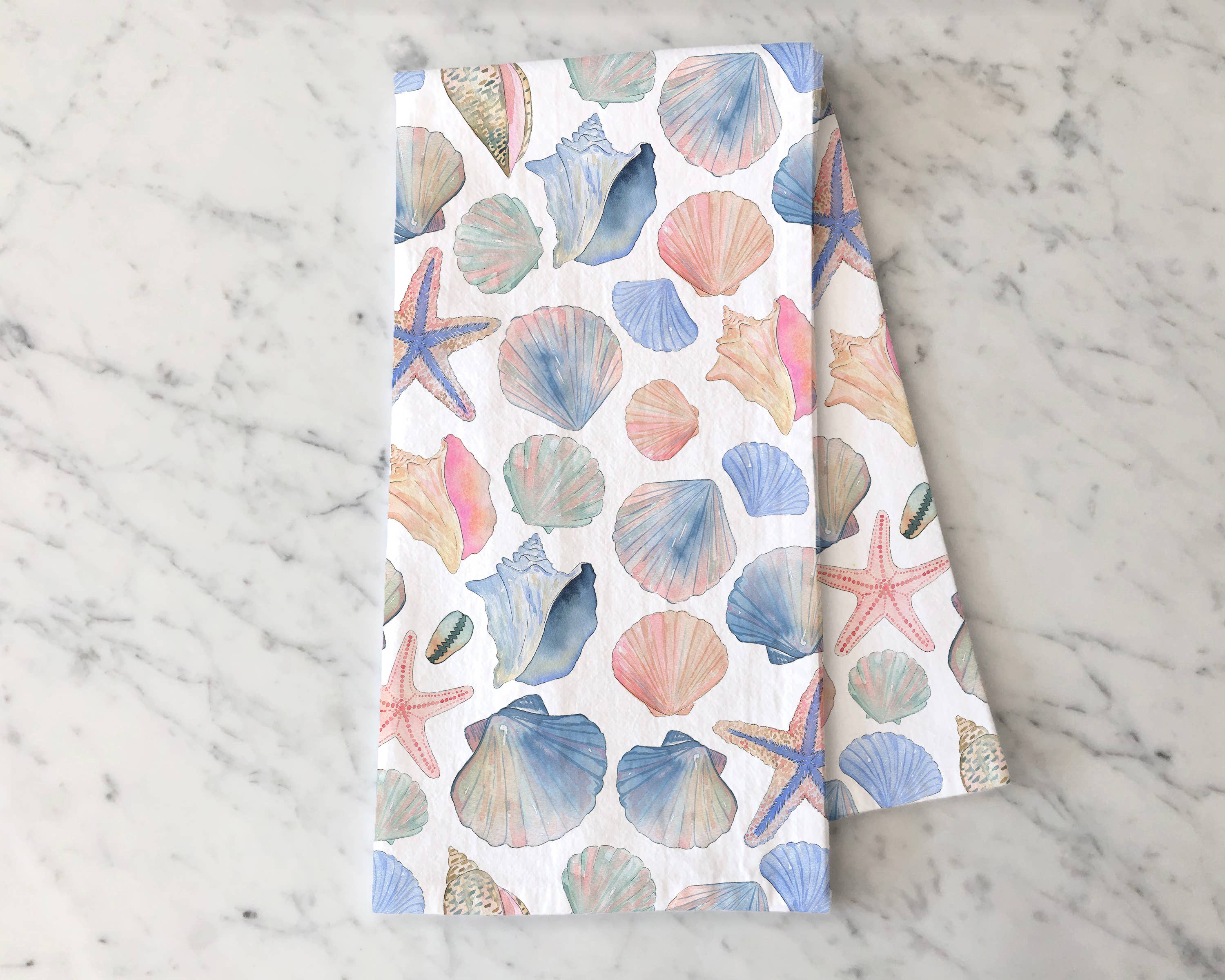 Seashells Tea Towel - Coastal/Beach Summer