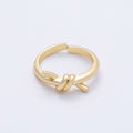 16K Gold Filled Minimalist Twisted Tied Knot Bow Ring