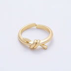 16K Gold Filled Minimalist Twisted Tied Knot Bow Ring