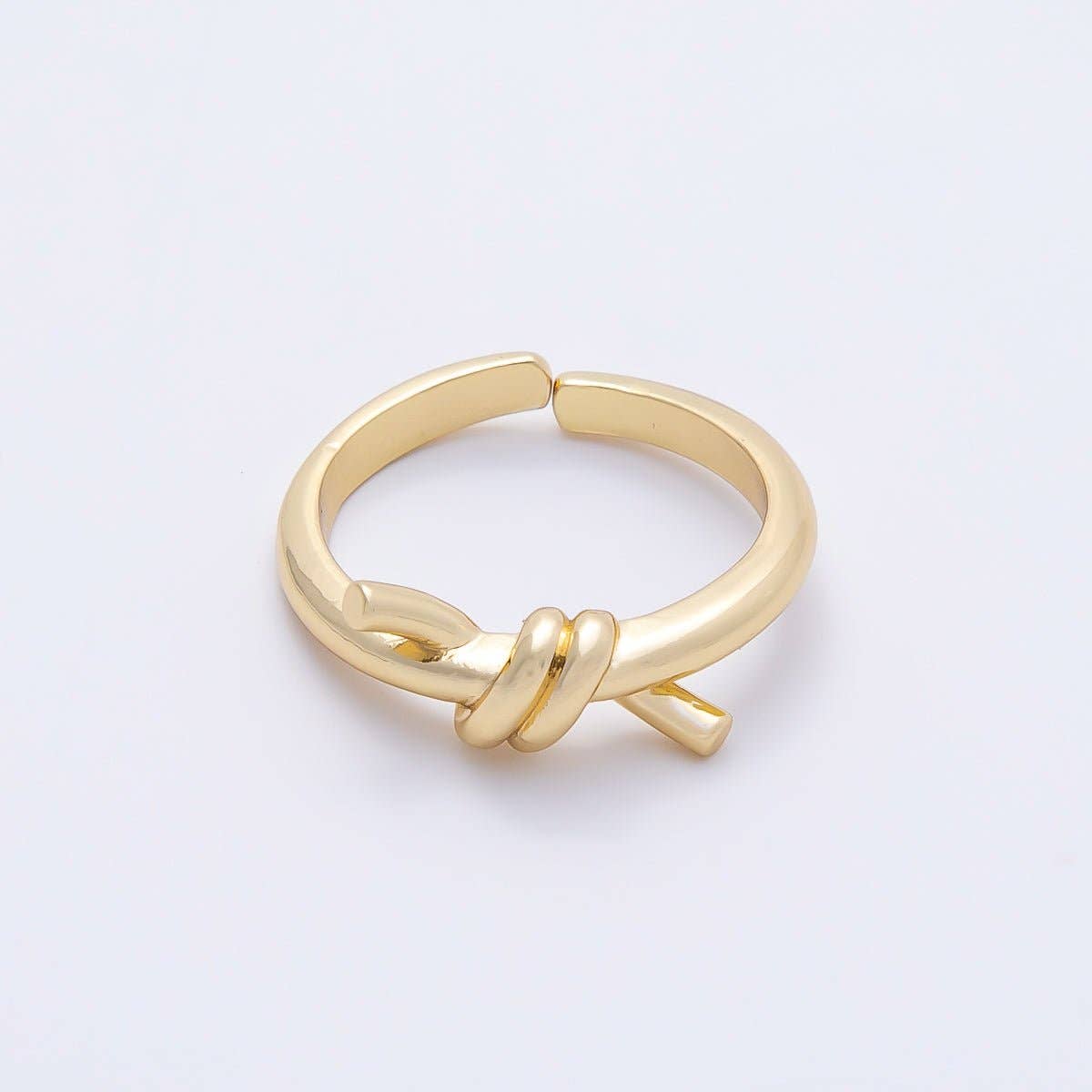 16K Gold Filled Minimalist Twisted Tied Knot Bow Ring