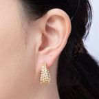 14K Gold Filled 24mm Cluster Micro Paved CZ Hoop Earrings Silver or Gold