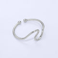 Minimalist Ring Silver Open Ring Wave Curvy Ring