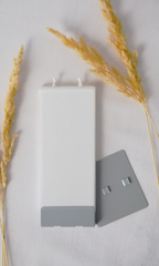 Flat Handmade Easter Candle - Bunny with Egg and Flowers