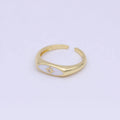 Gold Filled Star Signet Gold Open Adjustable Ring White