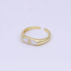 Gold Filled Star Signet Gold Open Adjustable Ring White