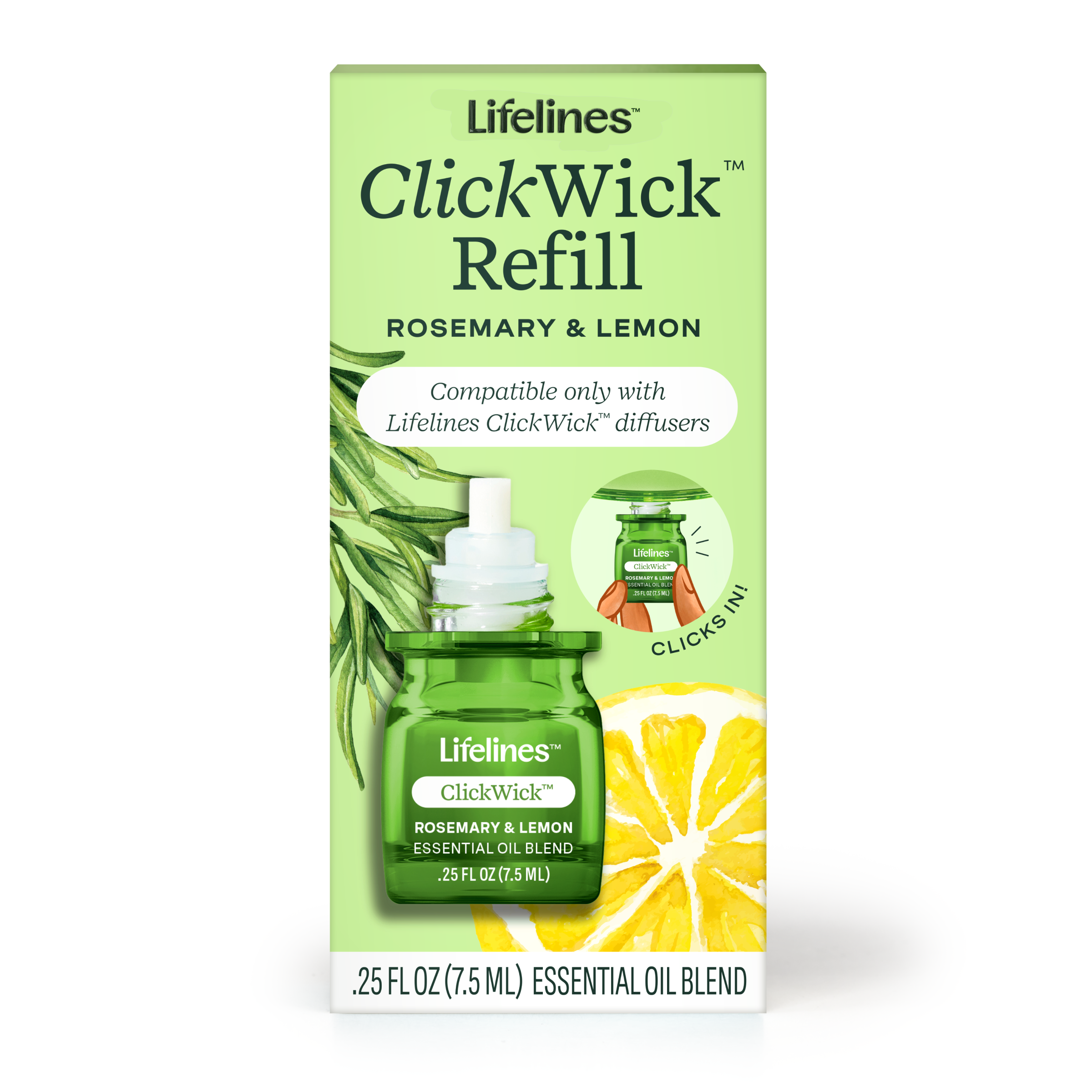 ClickWick Herbal Refill- Rosemary & Lemon