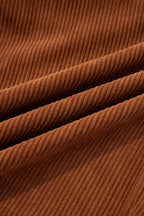 Solid Corduroy Drawstring Elastic Waist Pants: Chestnut