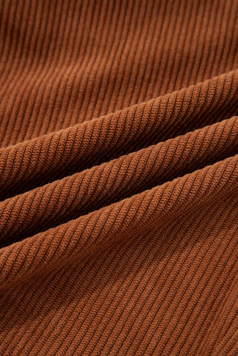 Solid Corduroy Drawstring Elastic Waist Pants: Chestnut