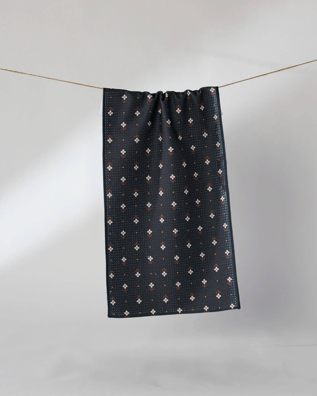 Black Folk Pixel Bar Towel
