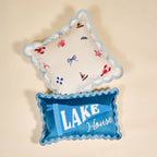 Scalloped Rectangle Throw Pillow–Lake House