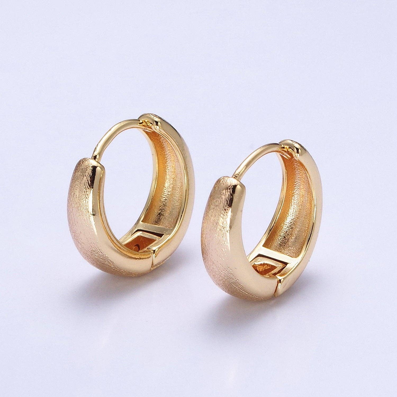 Dainty Gold Filled Simple Minimalist 16mm Huggie Earring