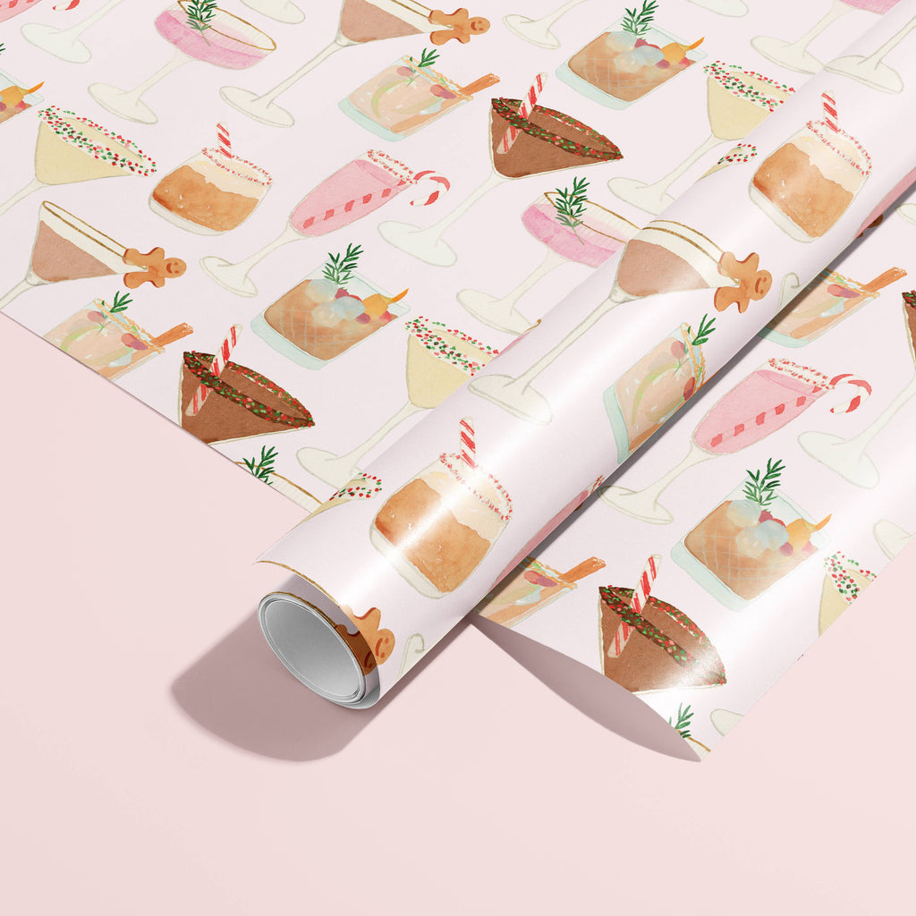 Holiday Cocktails Gift Wrap