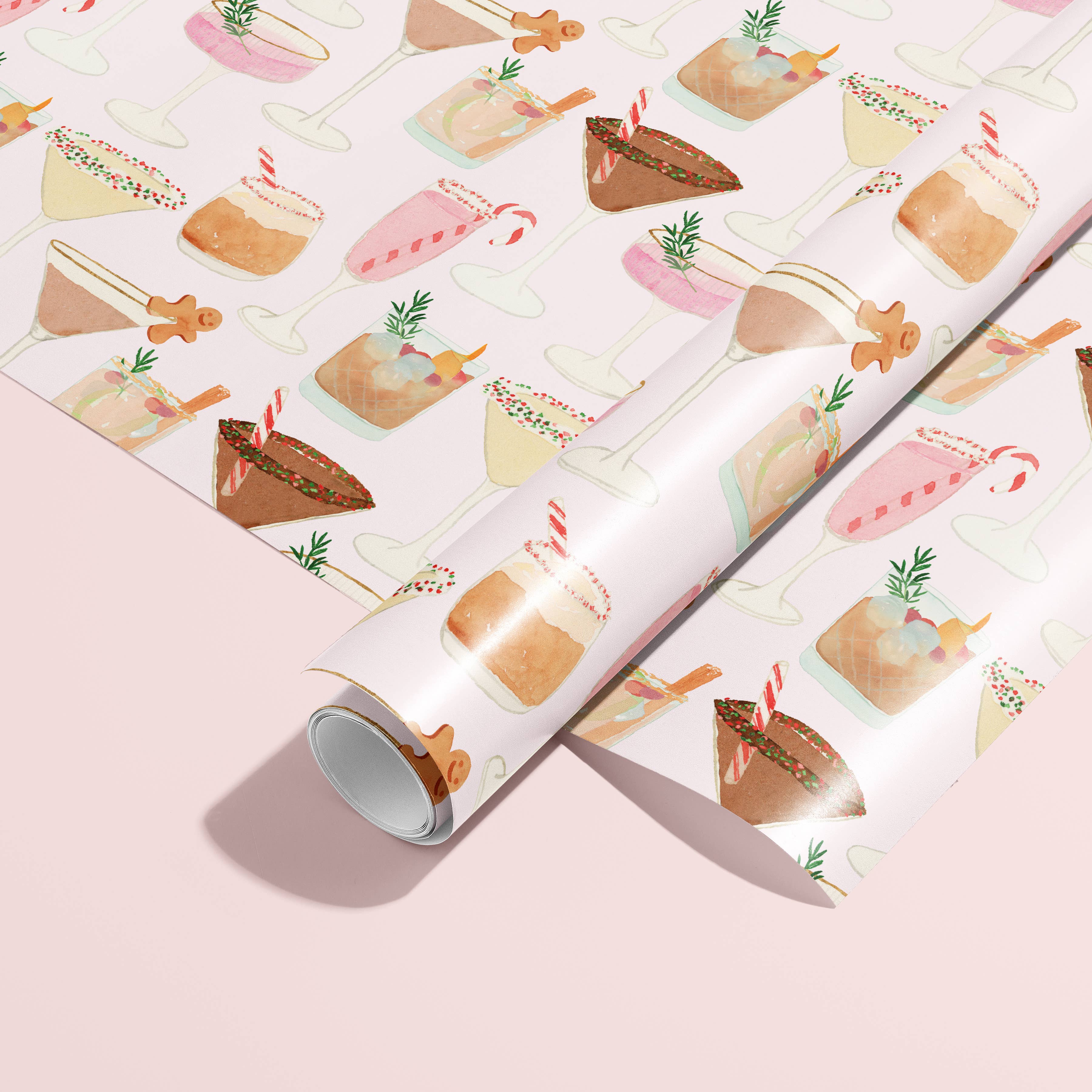 Holiday Cocktails Gift Wrap