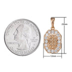 18k Gold Filled fleur de lis Pendant for Necklace Charm Micro Pave Medallion Pendant