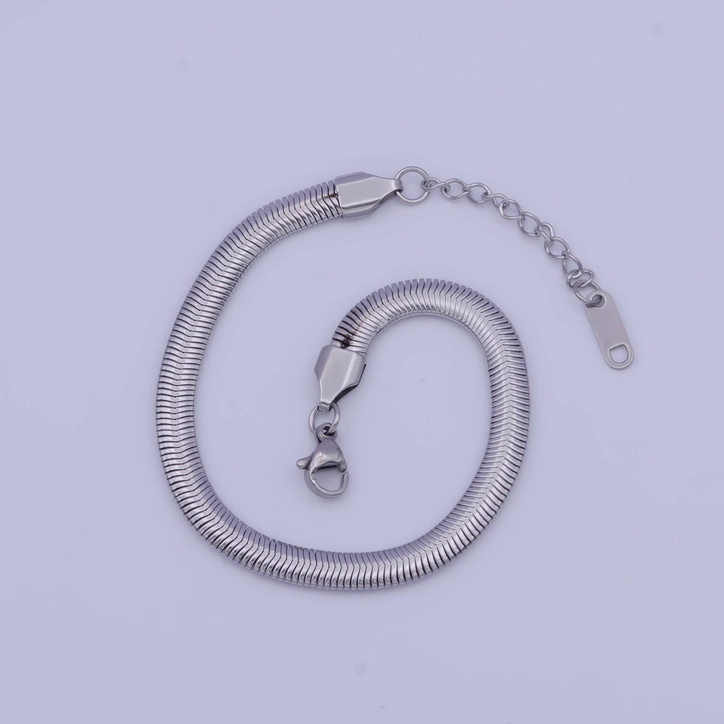 Snake Chain Bracelet 7 inch Gold Filled Chain: Silver