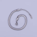 Snake Chain Bracelet 7 inch Gold Filled Chain: Silver