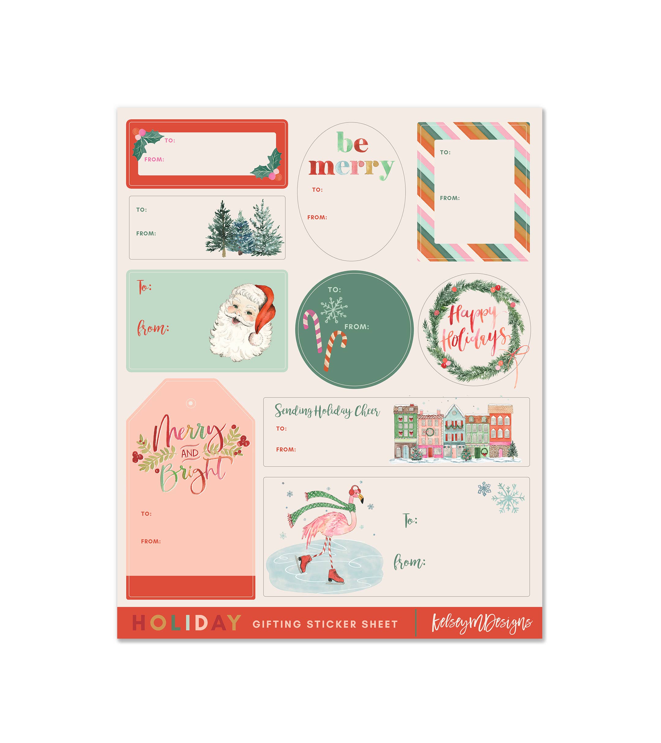 Christmas Gift Tags Sticker Sheet
