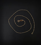 15.6'' Ready to Use 18K Gold Plated Bead Necklace Chain, Layering Beaded Chain, Dainty 1mm Bead Necklace w/Spring Ring