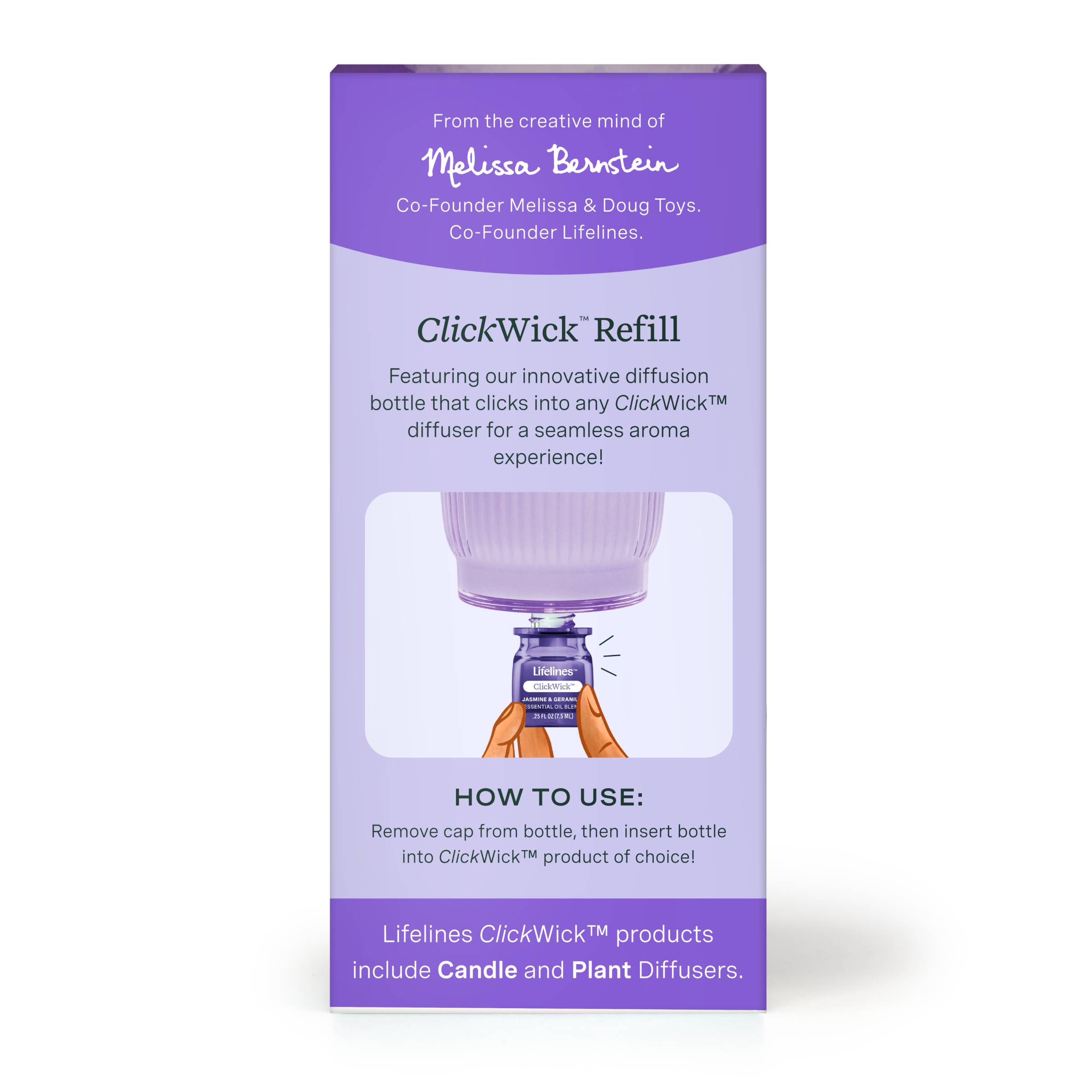 ClickWick In Bloom Refill- For Candle Jasmine & Geranium Scent