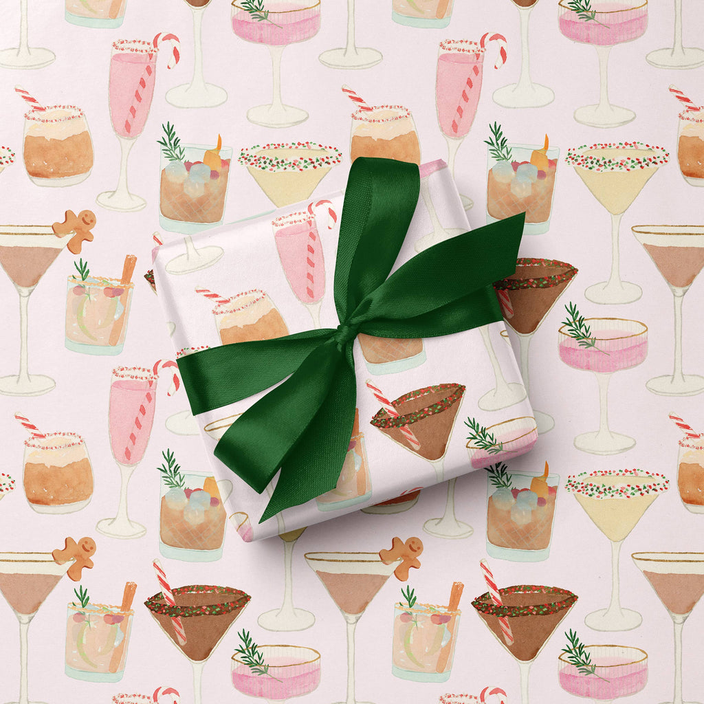 Holiday Cocktails Gift Wrap