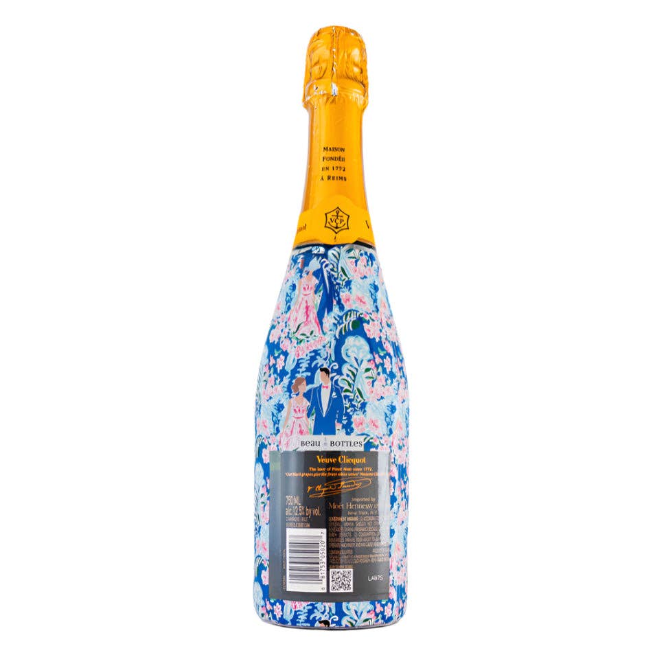 Bottle Wrap Preppy Bride and Groom - Champagne Collection