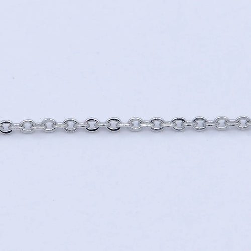 15.5'' Ready to Use Silver/White Gold Cable Link Necklace