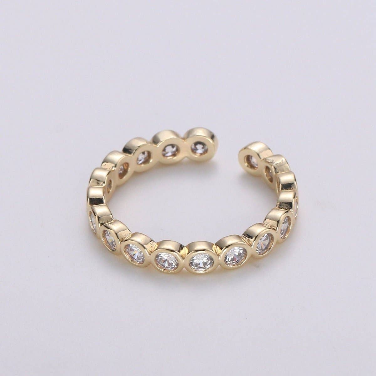 Fancy Clear CZ and Round Bezel Ring